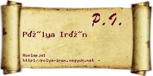 Pólya Irén névjegykártya