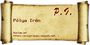 Pólya Irén névjegykártya